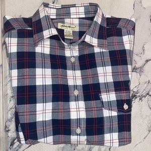 Womens Eddie Bauer Red/White/Blue Check L/S Button Down💙Like New!💯%cotton XL🔥